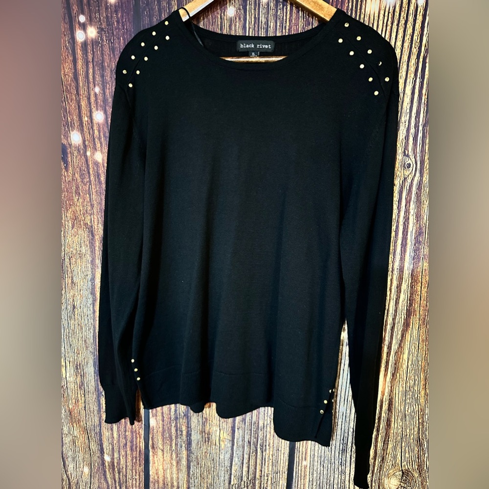 P-008 Womens sweater XL black NWOT Black Rivet